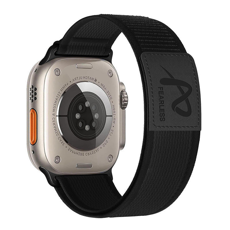 Pulseira de Nylon com Etiqueta de Couro para Apple Watch