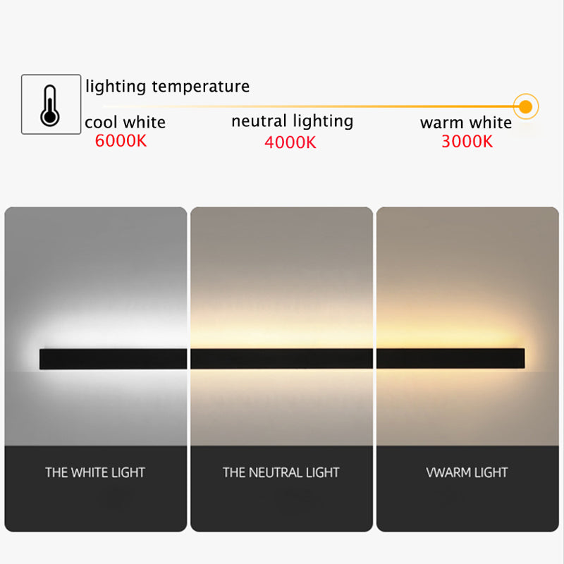 مصابيح حائط LED بتصميم حديث من حافة معدنية سوداء للحديقة والممر