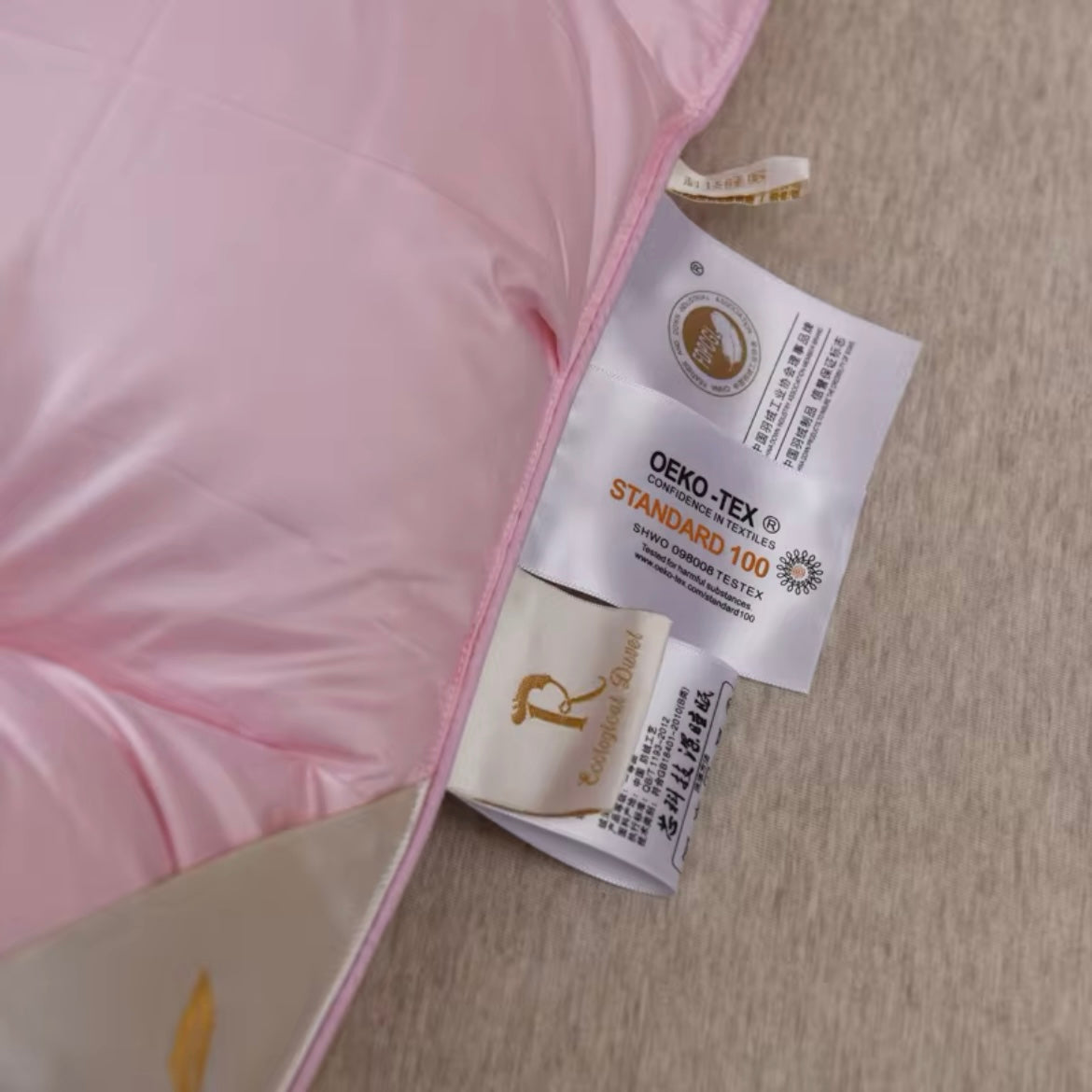 Couette en duvet d'oie rose Splendore