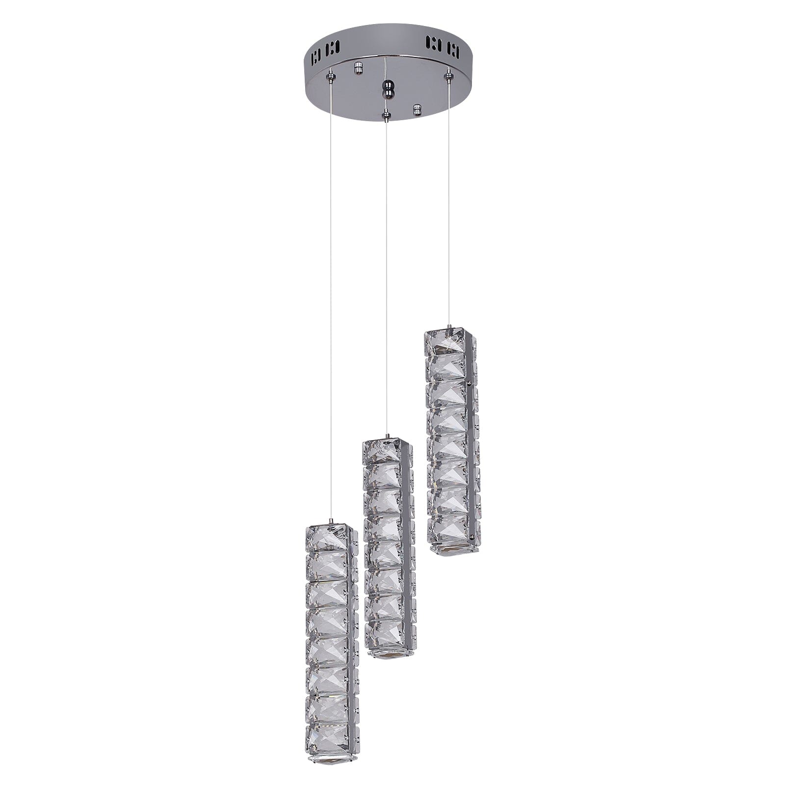 Lampadario LED di Lusso Verticale in Cristallo