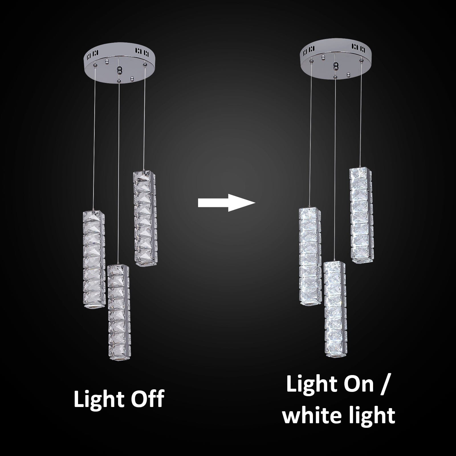 Lampadario LED di Lusso Verticale in Cristallo