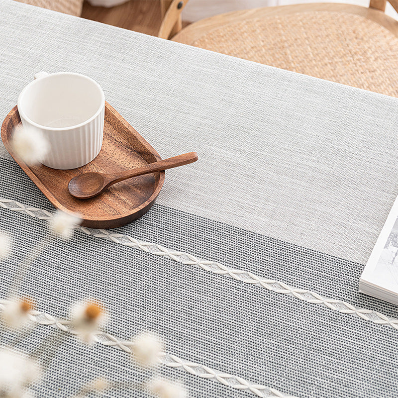 Moderne minimalistische Tischdecke aus Baumwollleinen