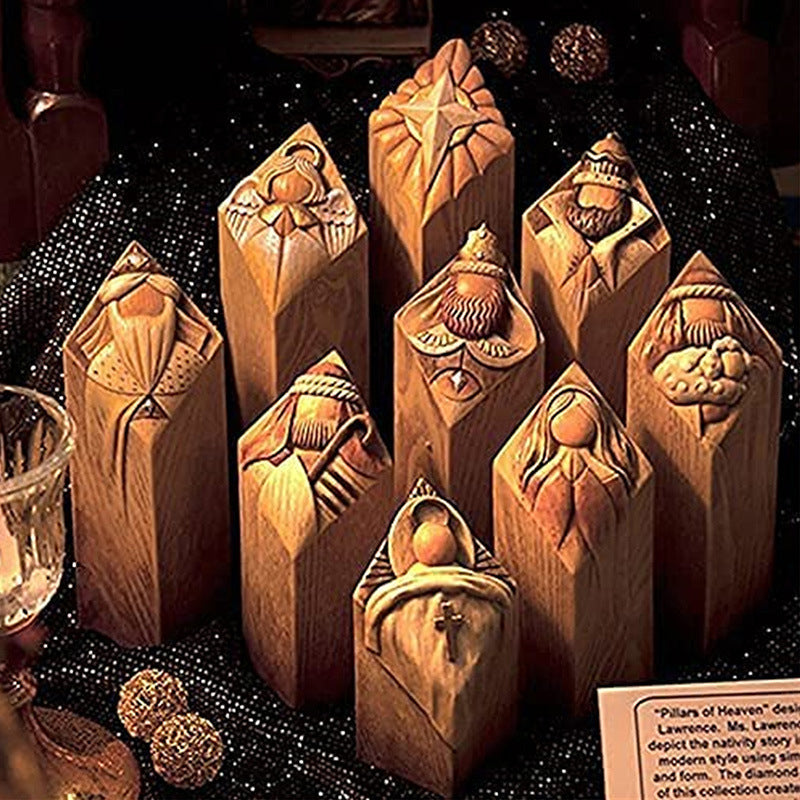 Heaven Nativity Tree Pillar Statues