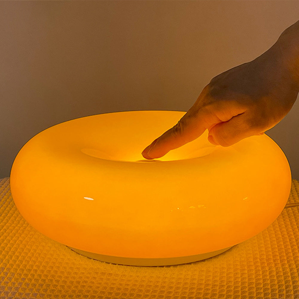 Lâmpada Donut – Lâmpada de Mesa e Parede LED Dimerizável Laranja, Luz de Vidro Eficiente em Energia para Sala de Estar, Quarto, Residência Universitária