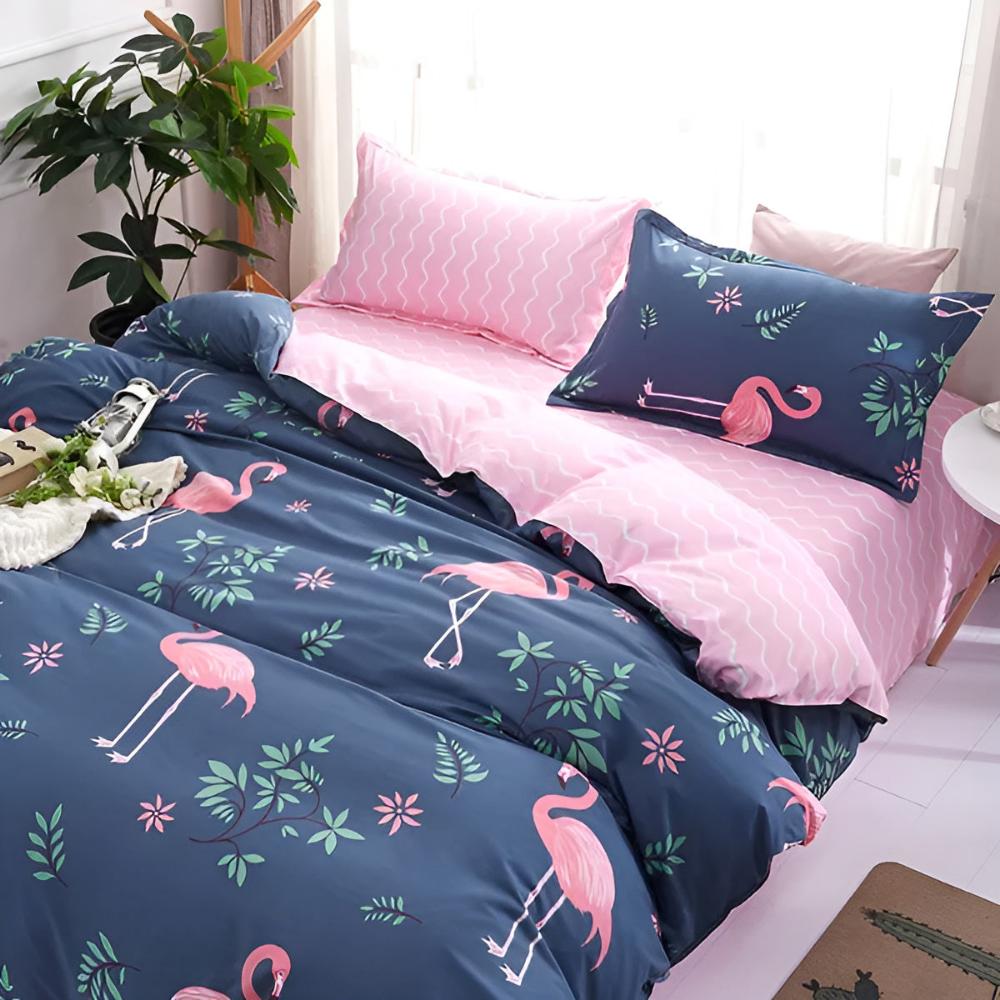 Paradisul Flamingo | Set de 3 piese pentru huse de pătură