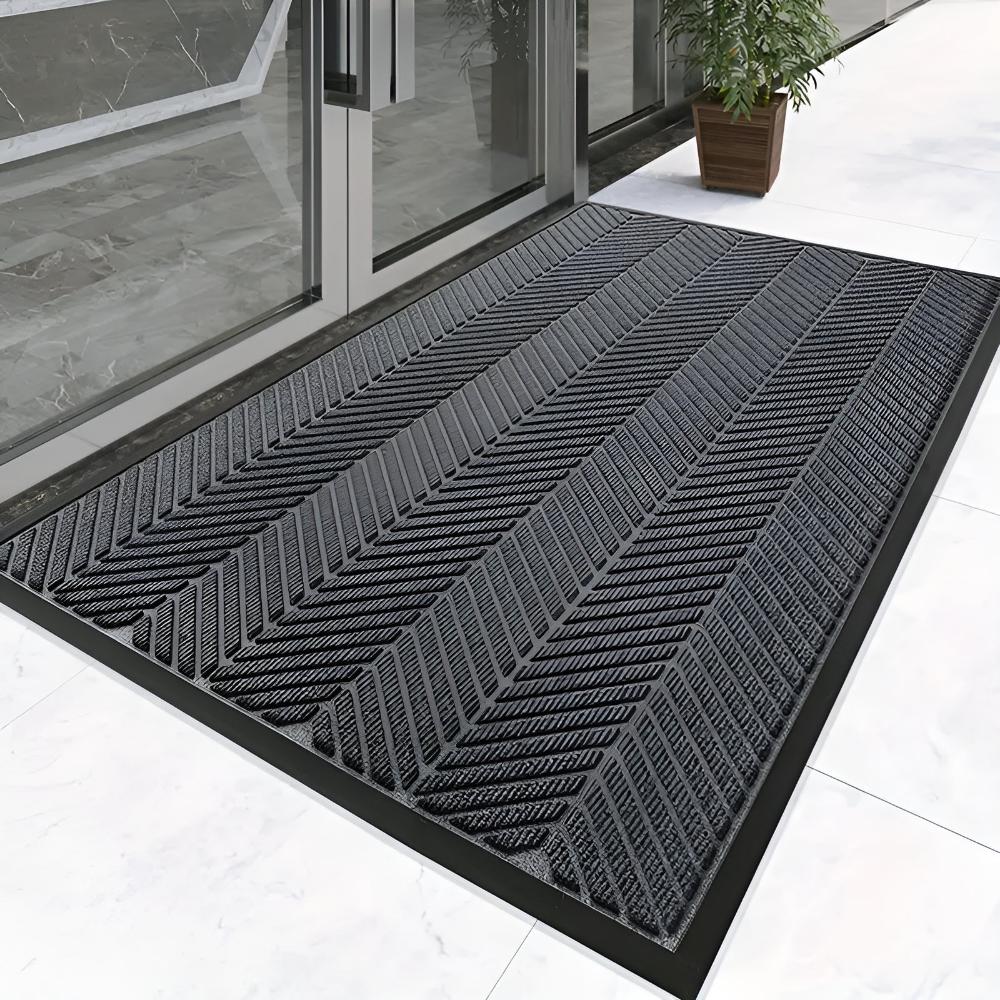 Tapis de porte antidérapant Chevron Ridges