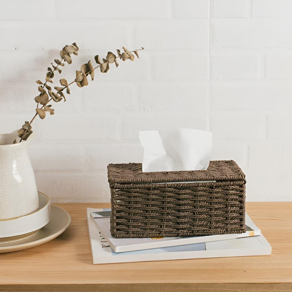 Rustic Rattan Tissue Box