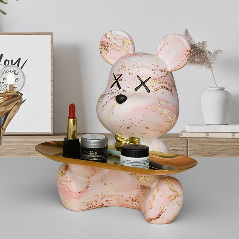 Graffiti Teddy Bear Resin Tray – Artistic Decor & Unique Gift for Art Lovers