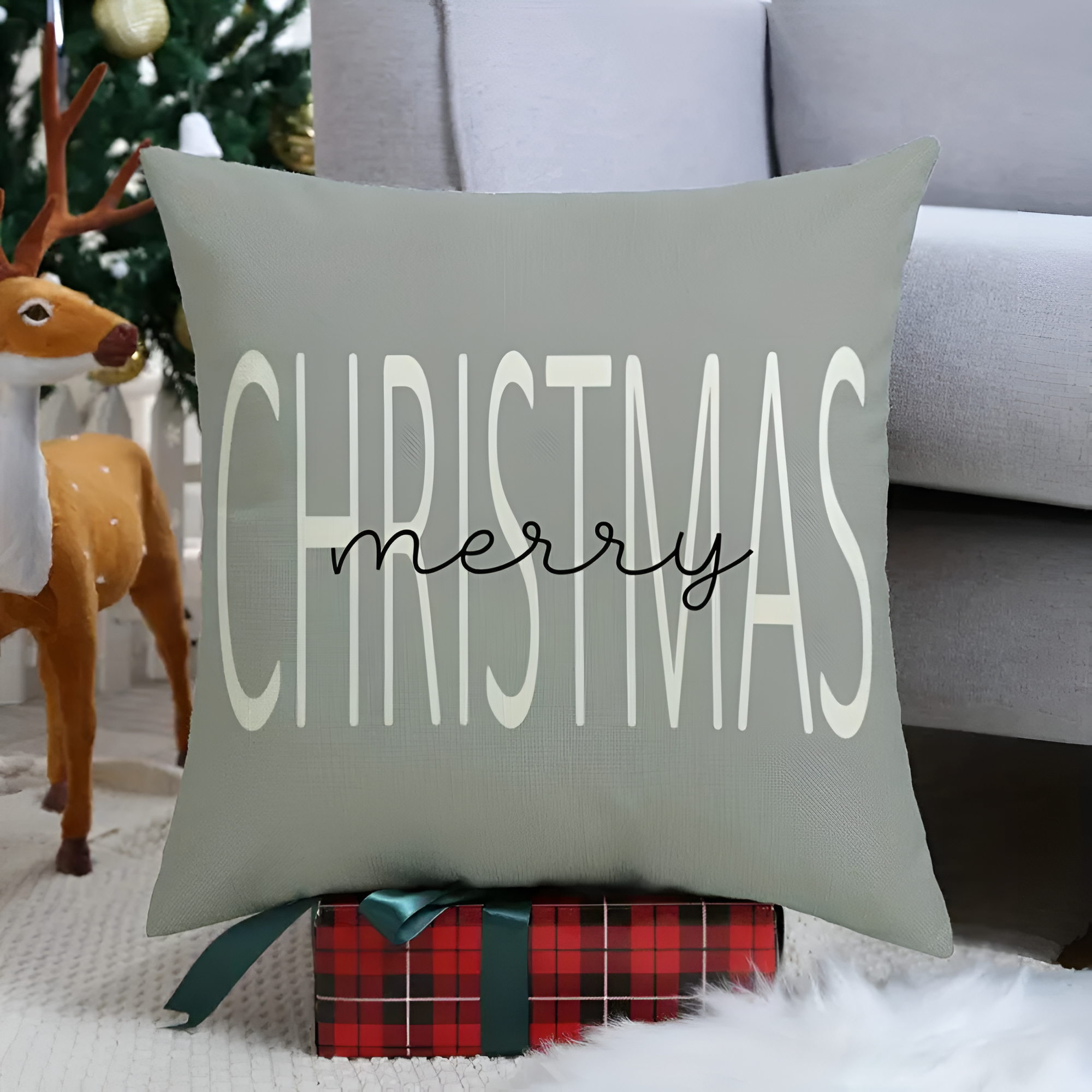 Housse de coussin Gnome de Noël | Ensemble de 4 pièces