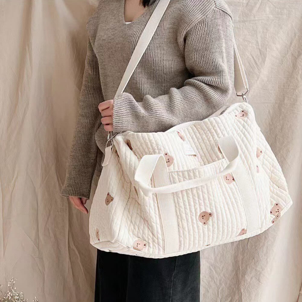 Grand sac matelassé pour bébé, sac d'hôpital de maternité - 4 styles