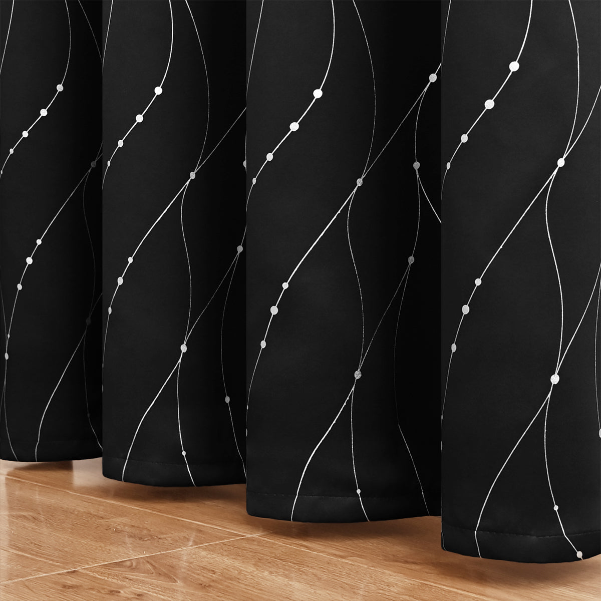 GiftedWave - Blackout curtain with Wave and Dot motifs