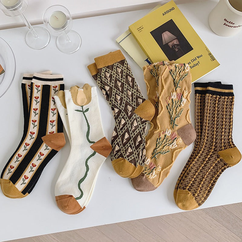 Vanessa Shelly | Chaussettes Vintage Golden Harvest (lot de 5 paires)