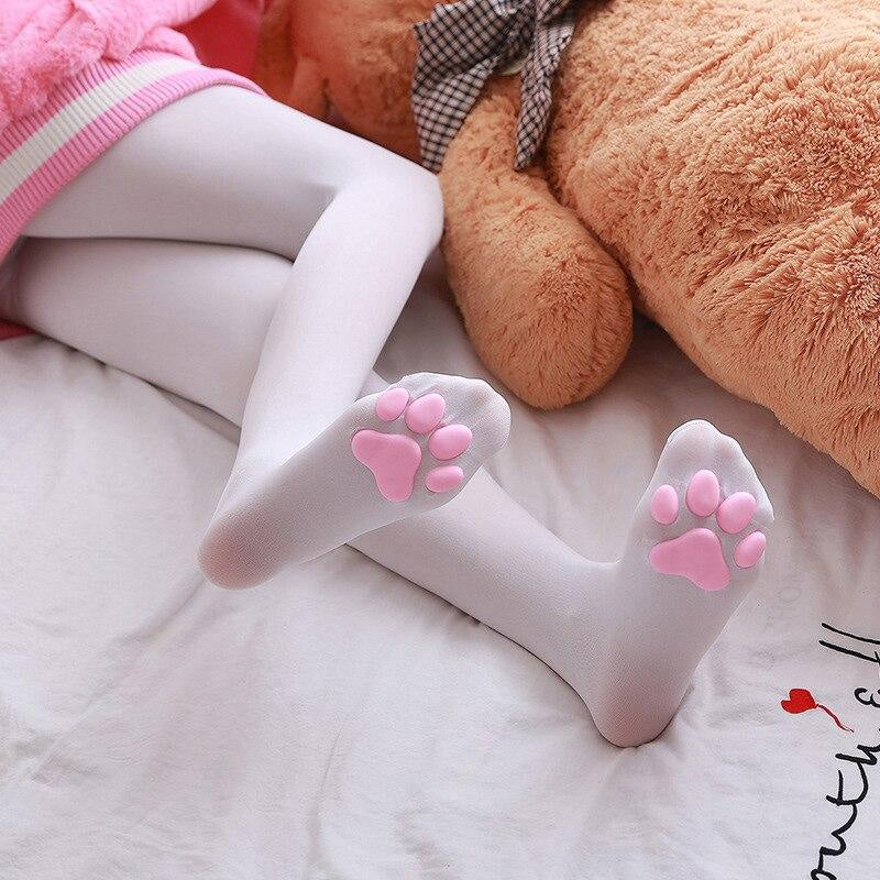 Medias con almohadillas con estampado de patas en 3D