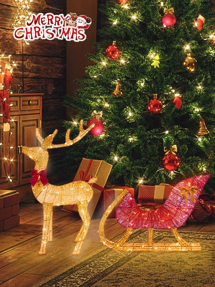 Holiday Glow Reindeer Sleigh Set