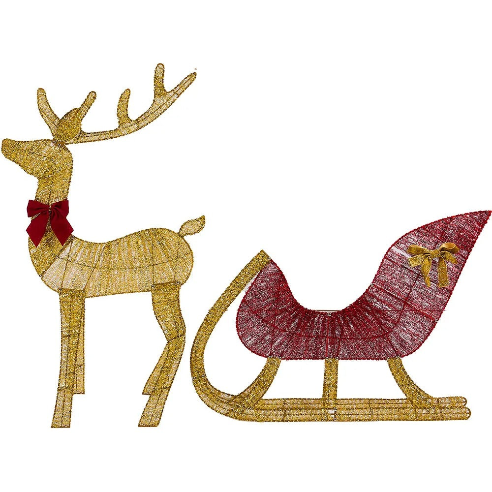 Holiday Glow Reindeer Sleigh Set