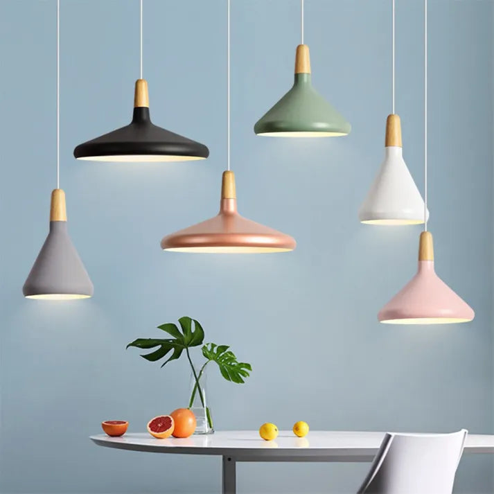 Macaron – Conische metalen hanglamp