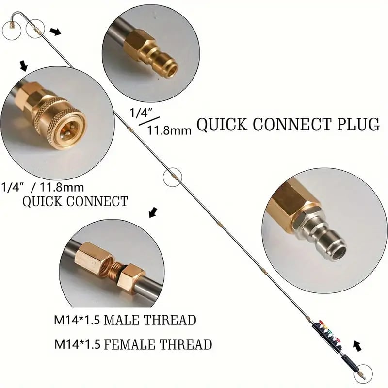 4000 PSI Telescoping Pressure Washer Wand Kit for Easy Gutter, Roof, and Wall Cleaning