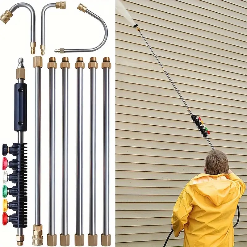 4000 PSI Telescoping Pressure Washer Wand Kit for Easy Gutter, Roof, and Wall Cleaning