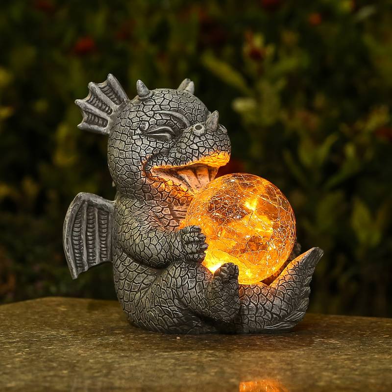 Garden statue - Draconis - Solar Lighting - Resin Dragon Statue lamp