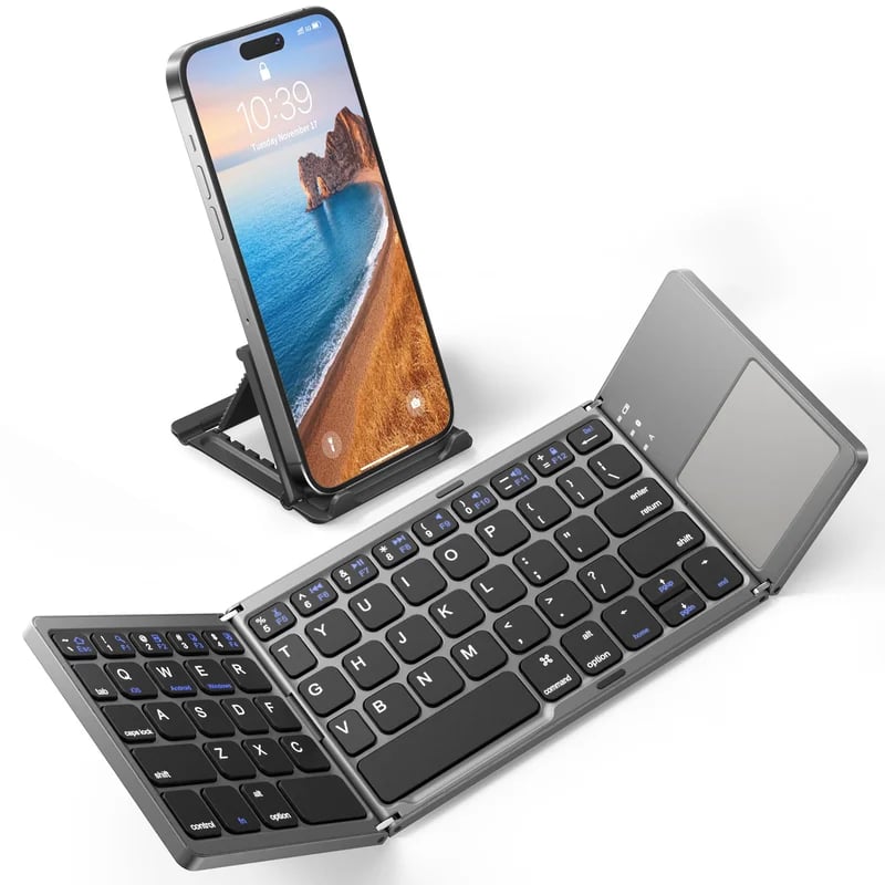 Sammenleggbart Bluetooth-tastatur med pekeplate