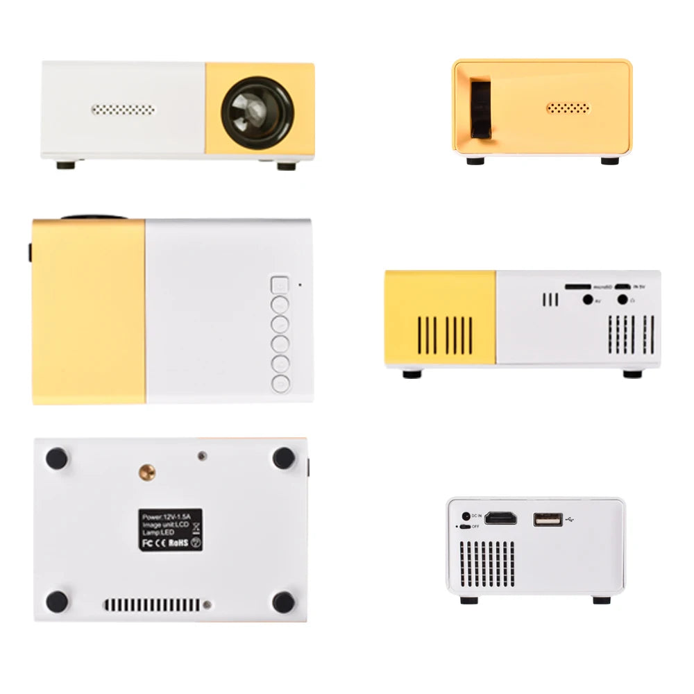 "Miniprojector – 1080P Full HD-ondersteuning, draagbare LED-projector, 4K-videoweergave, meerdere connectiviteitsopties"