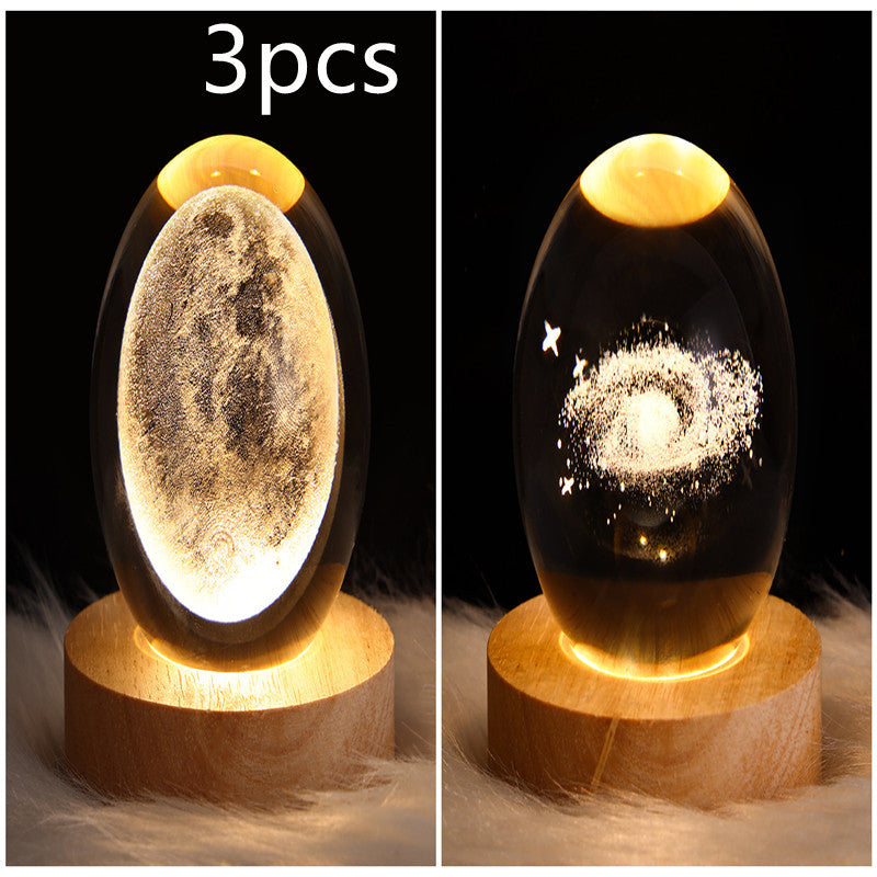 3D Galaxy Crystal Ball LED Night Lamp