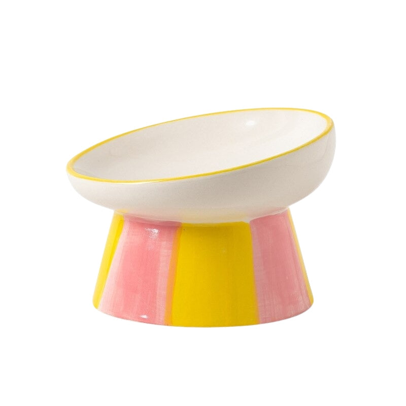 Sweetheart Ceramic Tilted Elevated Cat Bowls