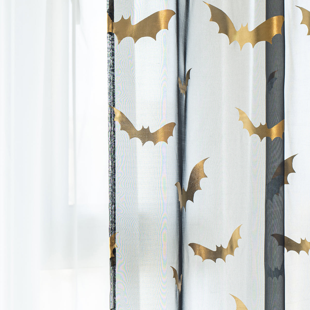 BatShade - Transparent Polyester Curtains with Bat Pattern