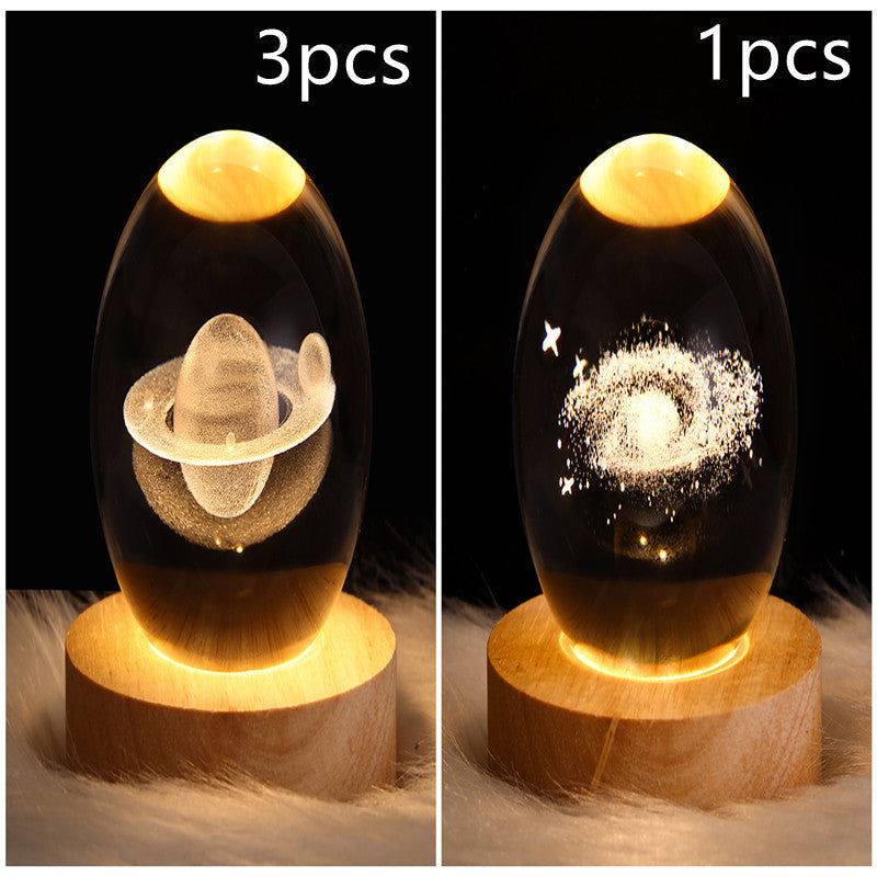 3D Galaxy Crystal Ball LED Night Lamp