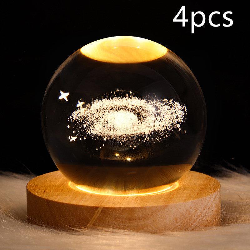 3D Galaxy Crystal Ball LED Night Lamp