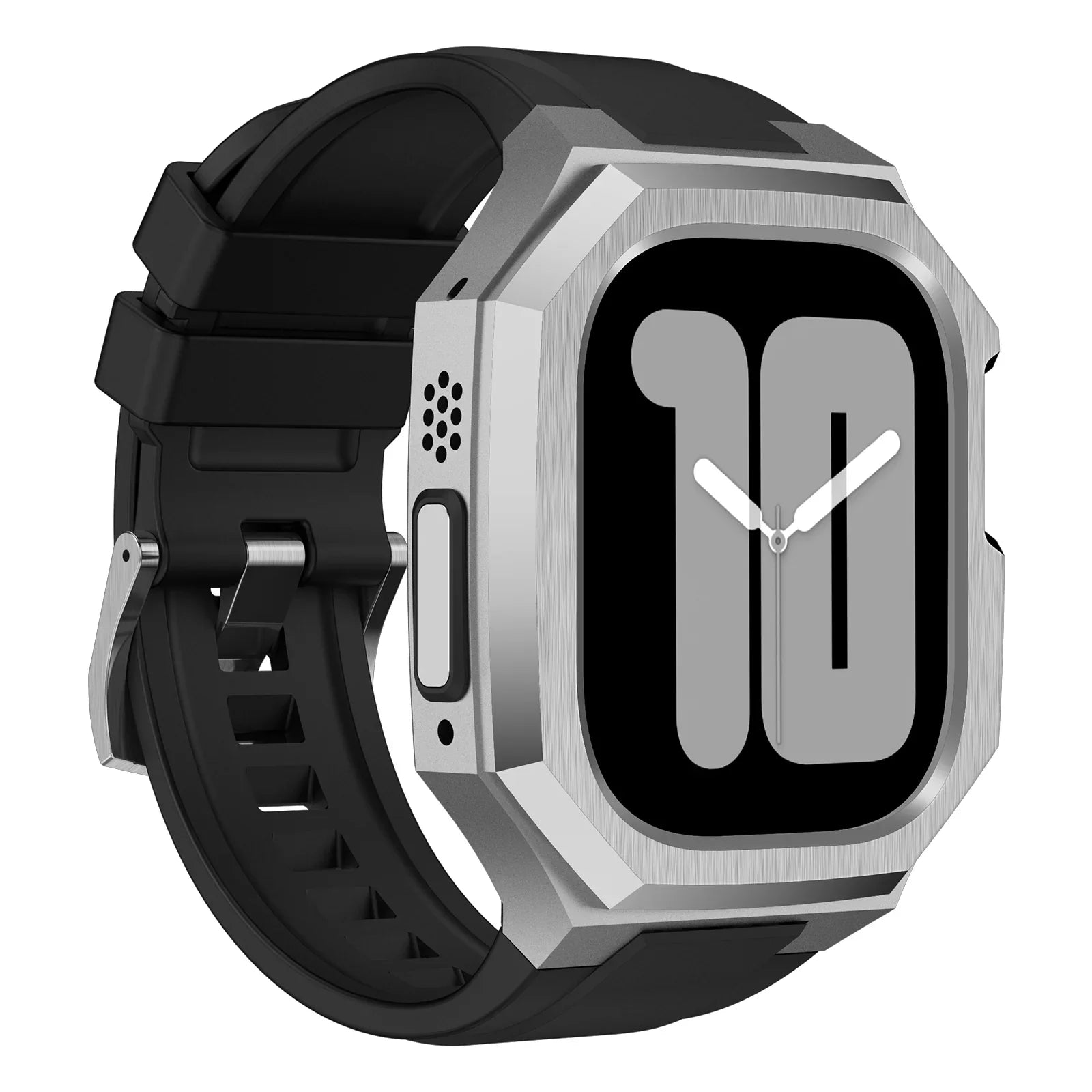 AP9009 Fluororubber Szíj Rozsdamentes Acél Tok Apple Watch-hoz