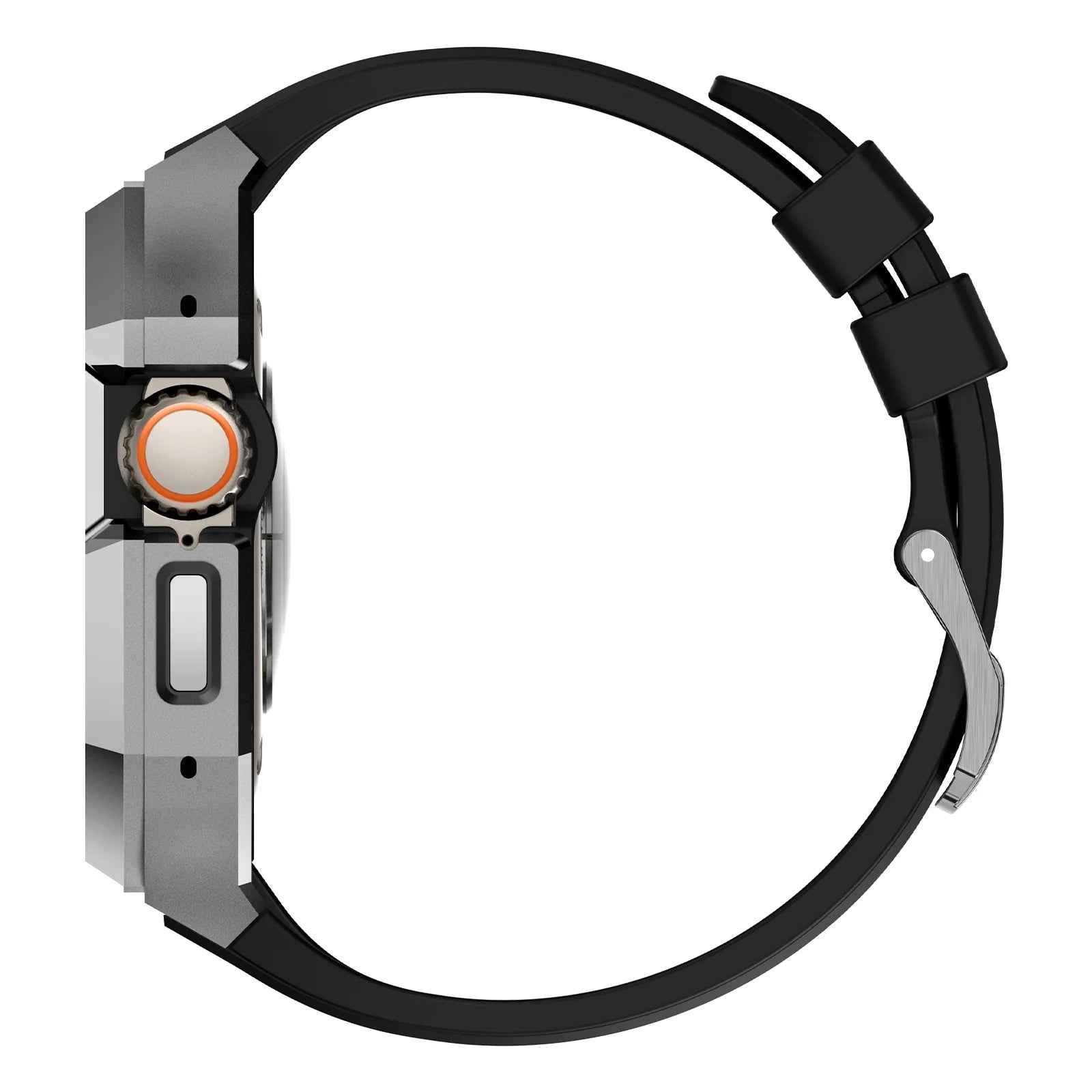 AP9009 Fluororubber Szíj Rozsdamentes Acél Tok Apple Watch-hoz