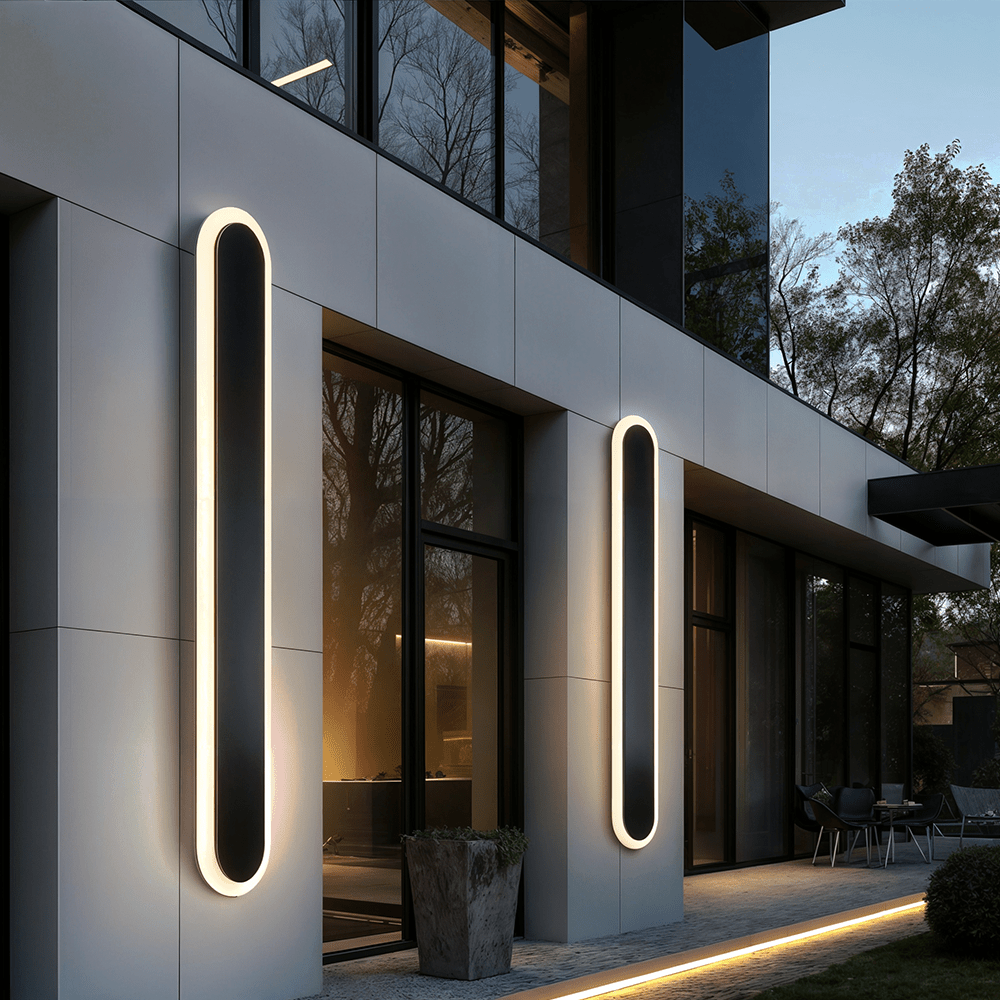 Alana Black Outdoor LED Strip Wall Lamp