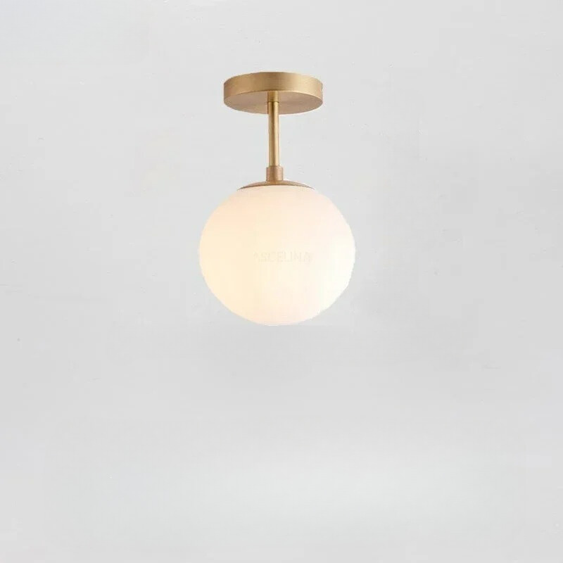 Nordic LED Glass Ceiling Light – Elegant White Sphere for Every Space