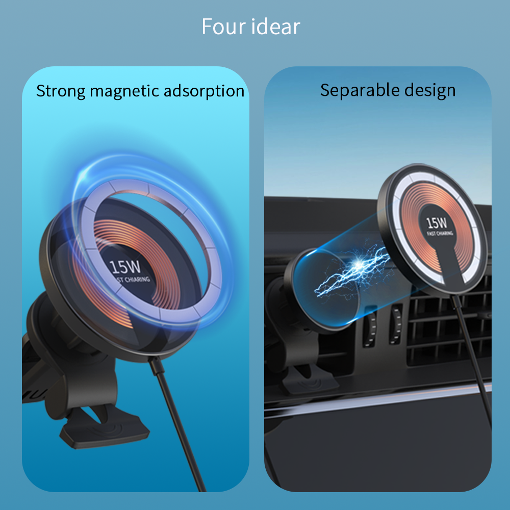 Detachable 2-in-1 car magnetic charger