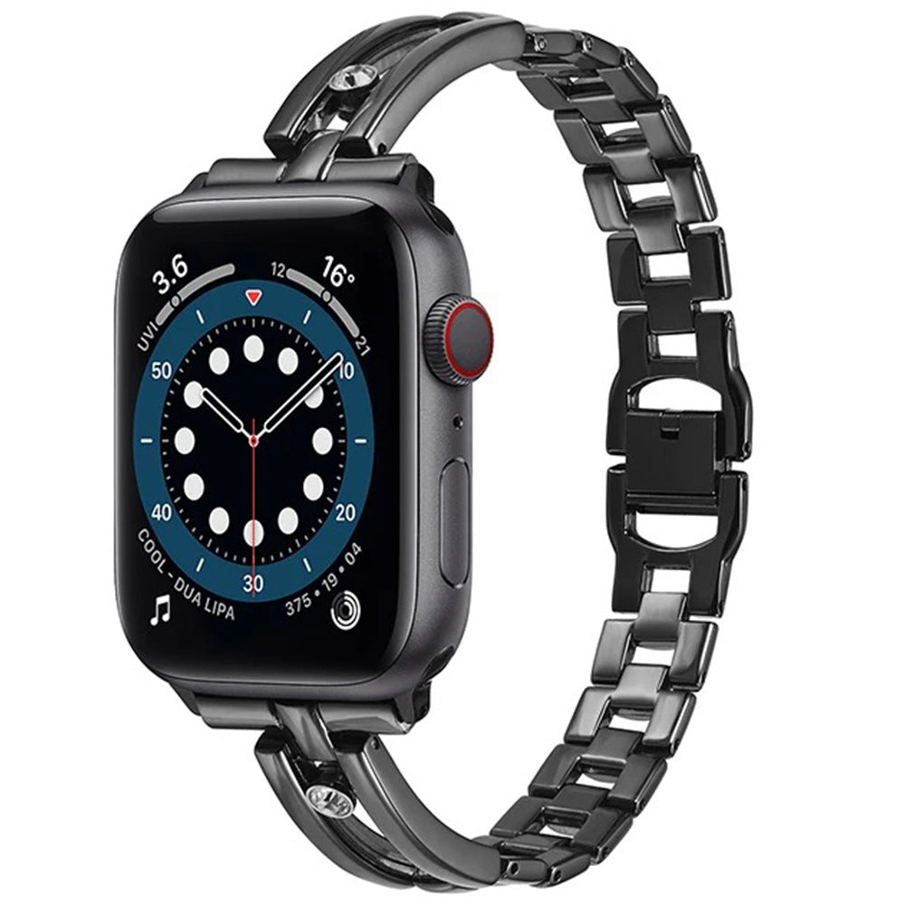 Fém kerek gyémánt üreges óraszíj Apple Watch-hoz