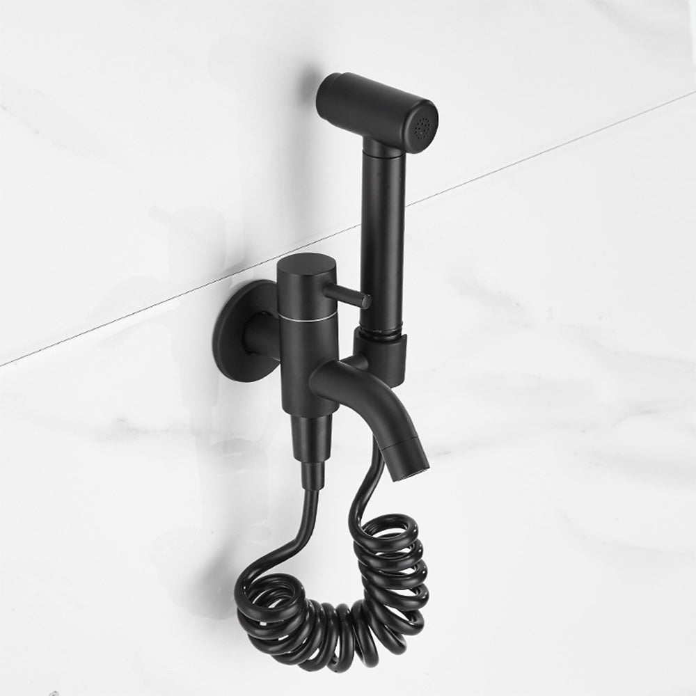 Gray Wall-mounted Bidet Set with Handheld Shower Sprayer