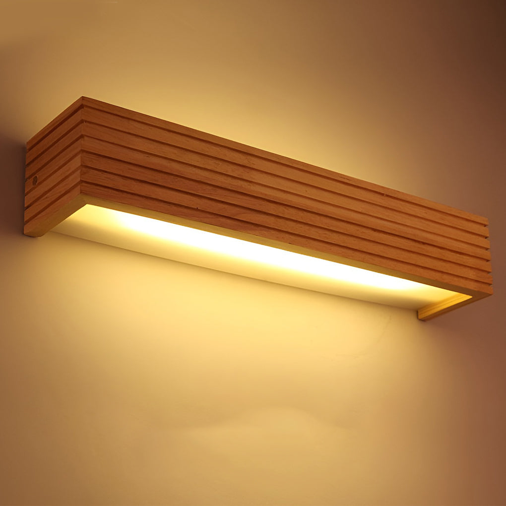 GlowWood - Lampa de perete LED nordică rectangulară impermeabilă cu oglindă