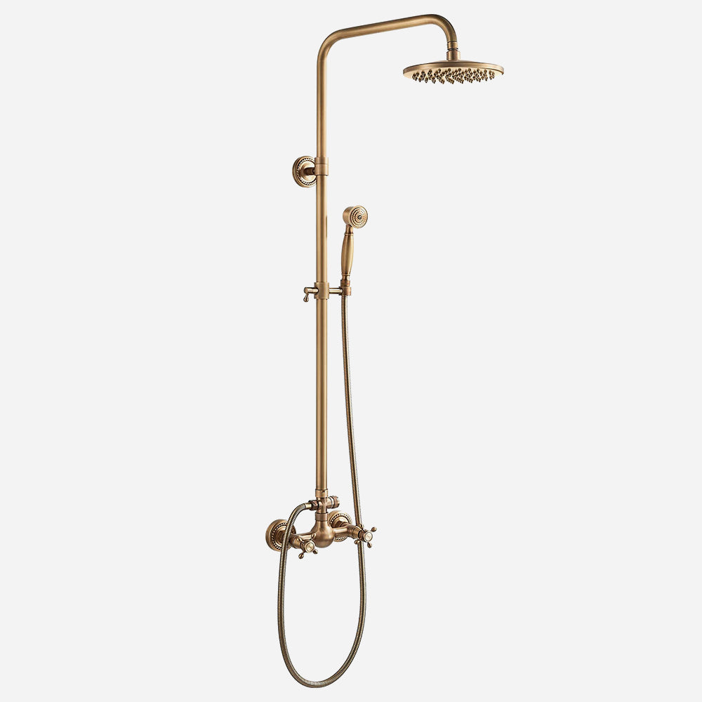 Antique Bronze Adjustable Wall Mounted Brass Shower Kit