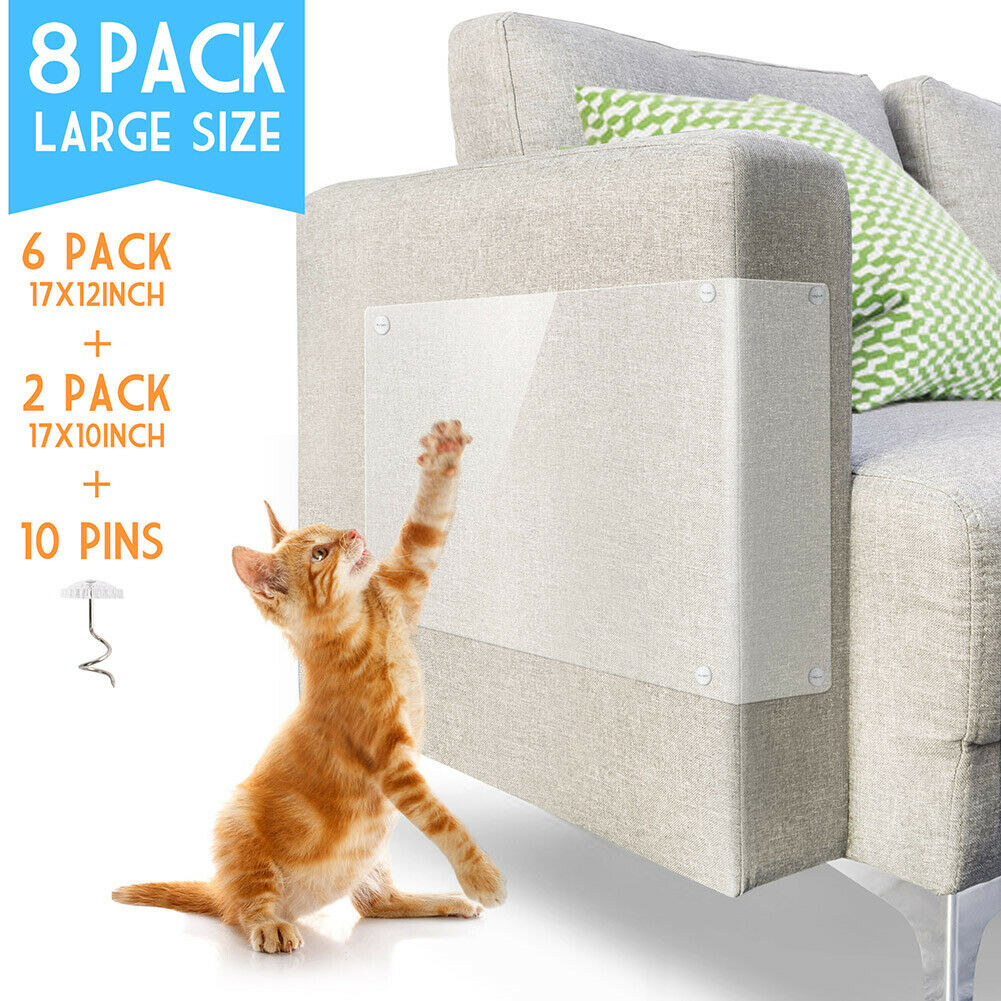 8PC Cat Scratch Furniture Protector Guards Anti-Scratch Couch Protector Pads