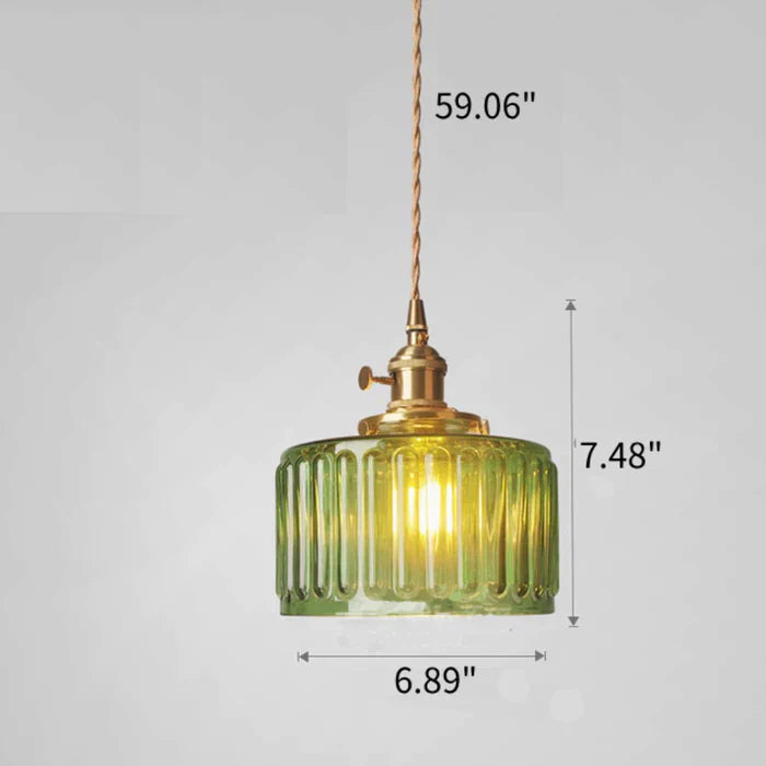 Stunning Cylinder Glass Pendant Light