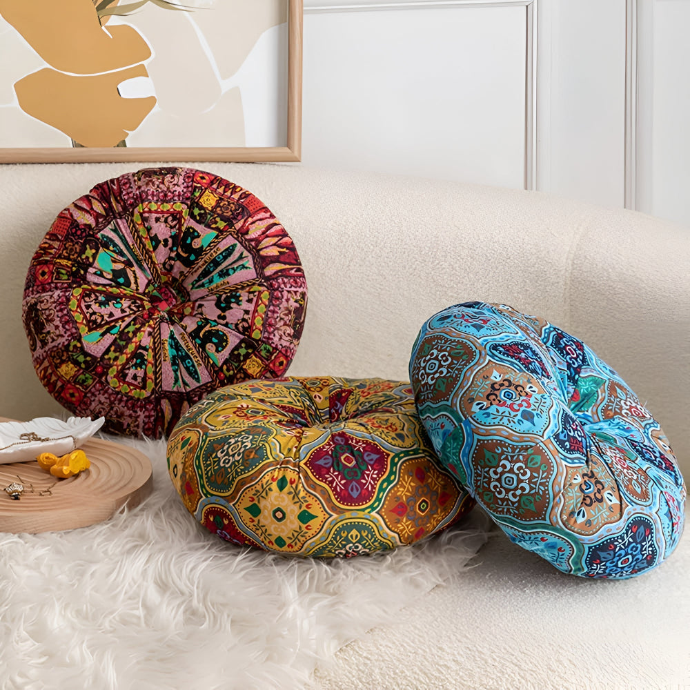 Coussin de siège rond Boho