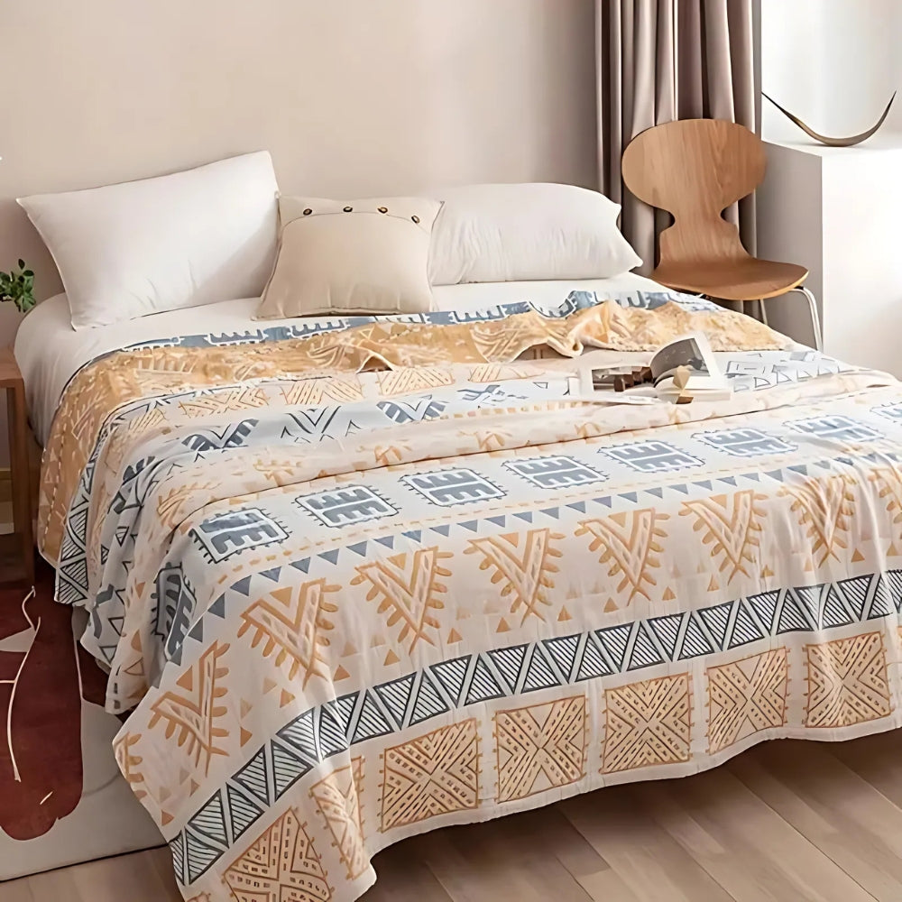 Couverture en pur coton Aztec Layers