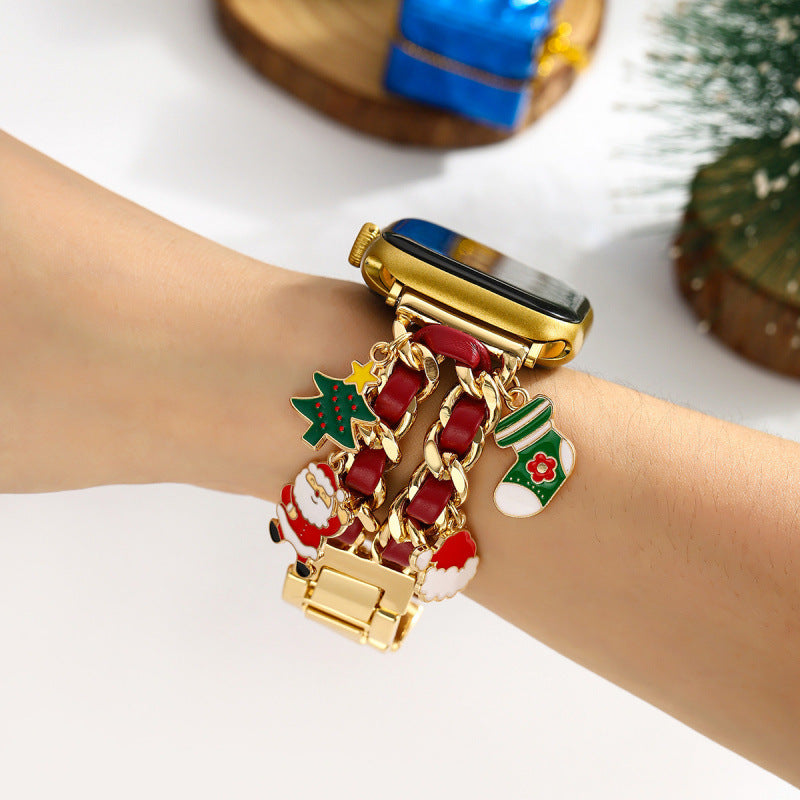 Pulseiras de relógio criativas de Natal adequadas para todas as séries da Apple