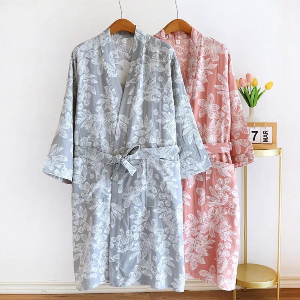 Blomsterbris Kimono Morgenkåpe