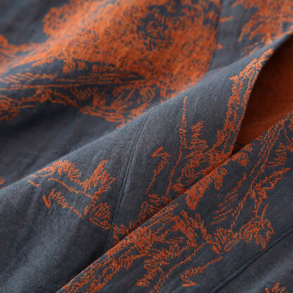 Serene Woodlands Kimono Morgenkåpe