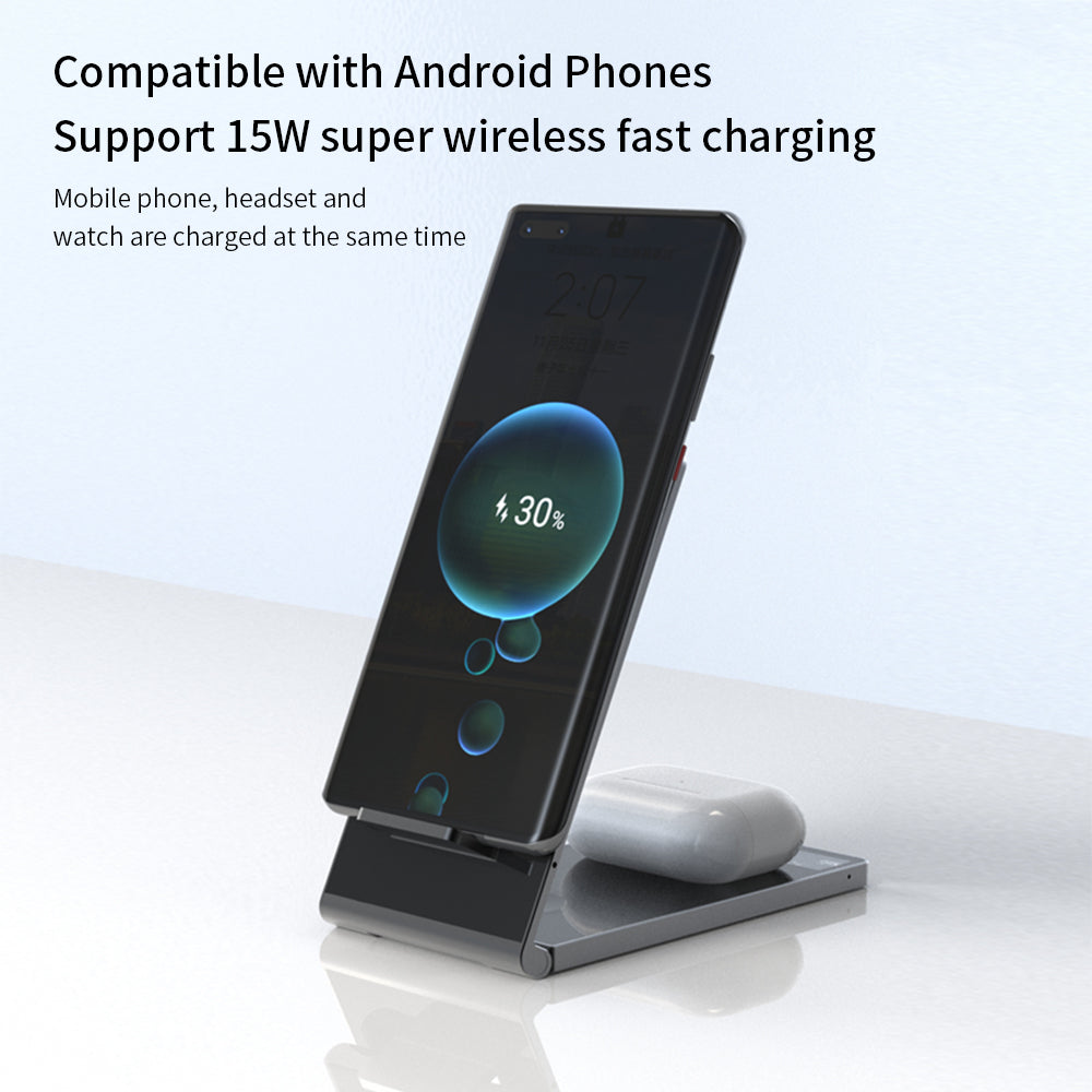 T05-Aluminum Alloy Bracket Foldable Magnetic Wireless Charger