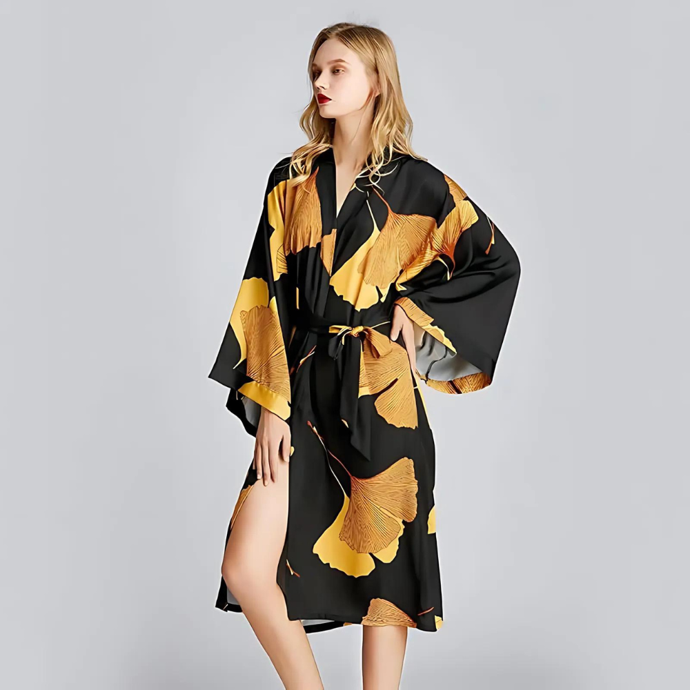 Classic Black and Yellow Bathrobe