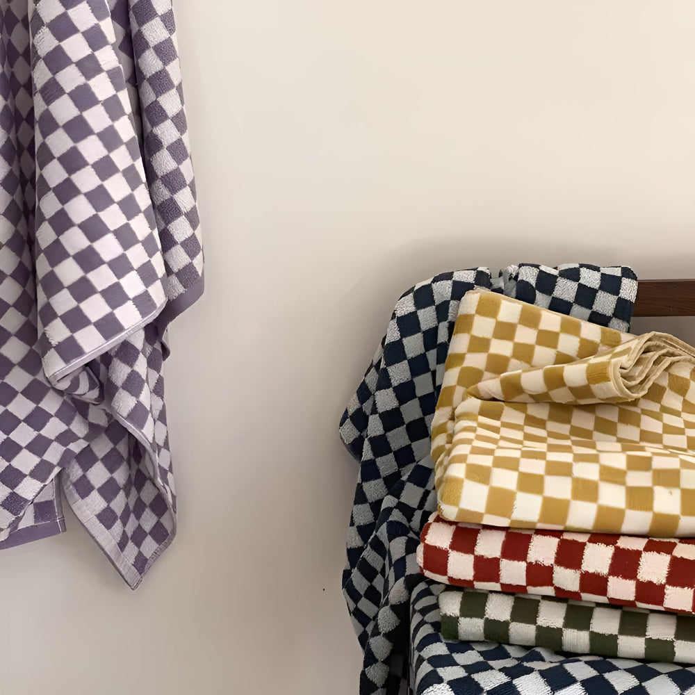 Serviette en coton Retro Checkmate