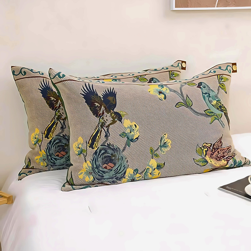 Pastoral Button Cotton Gauze Pillowcases (2pcs)